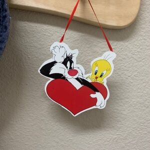 Sylvester and Tweety Heart Christmas Ornament